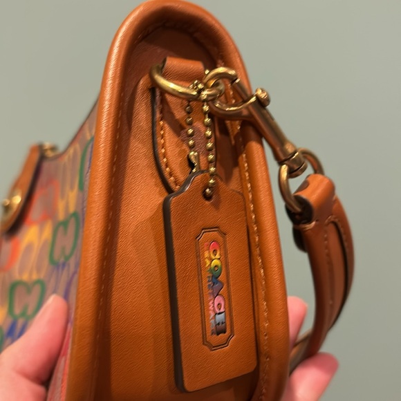 Authentic COACH Swinger Pride Monogram Coated Canvas Shoulder Bag - Picture 4 of 11